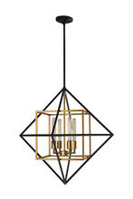 Eglo 204683A - 4 LT Open Frame Geometric Pendant w/ an  Antique Gold & Black Finish