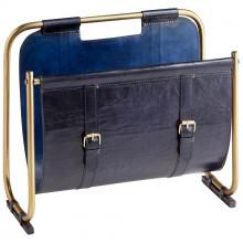 Cyan Designs 10719 - Granville Magazine Rack Blue And Antique Brass