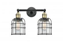 Innovations Lighting 208-BAB-G54-CE - Bell Cage - 2 Light - 16 inch - Black Antique Brass - Bath Vanity Light