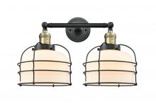 Innovations Lighting 208-BAB-G71-CE - Bell Cage - 2 Light - 19 inch - Black Antique Brass - Bath Vanity Light