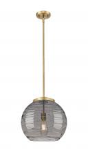 Innovations Lighting 221-1S-BB-G1213-14SM - Athens Deco Swirl - 1 Light - 14 inch - Brushed Brass - Stem Hung - Pendant