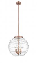 Innovations Lighting 221-3S-AC-G1213-16 - Athens Deco Swirl - 3 Light - 16 inch - Antique Copper - Cord hung - Pendant