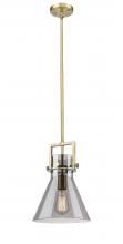 Innovations Lighting 411-1SM-BB-G411-10SM - Newton Cone - 1 Light - 10 inch - Brushed Brass - Stem Hung - Mini Pendant