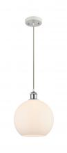 Innovations Lighting 516-1P-WPC-G121-10-LED - Athens - 1 Light - 10 inch - White Polished Chrome - Cord hung - Mini Pendant