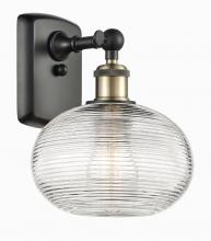 Innovations Lighting 516-1W-BAB-G555-8CL - Ithaca - 1 Light - 8 inch - Black Antique Brass - Sconce
