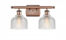 Innovations Lighting 516-2W-AC-G412-LED - Dayton - 2 Light - 16 inch - Antique Copper - Bath Vanity Light