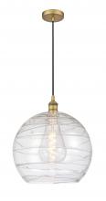 Innovations Lighting 616-1P-BB-G1213-14 - Athens Deco Swirl - 1 Light - 14 inch - Brushed Brass - Cord hung - Pendant