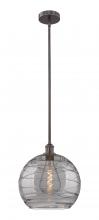 Innovations Lighting 616-1S-OB-G1213-14SM - Athens Deco Swirl - 1 Light - 14 inch - Oil Rubbed Bronze - Cord hung - Pendant