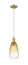 Innovations Lighting 716-1P-BB-G480-6AM - Brookhaven Almond - 1 Light - 6 inch - Brushed Brass - Cord hung - Mini Pendant