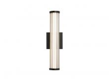 Golden 5590-OWL17 BLK - Rodara LED 17" Wall Sconce - Outdoor in Matte Black with Clear Glass Shade