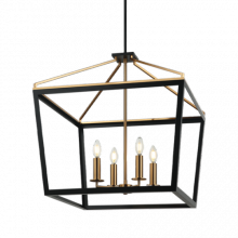 Matteo Lighting C67014BKAG - Mavonshire Black + Aged Gold Brass Chandelier