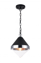 Matteo Lighting C72201CHCL - Sphericon Matte Black & Chrome Pendant