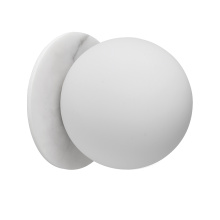 Dainolite BUR-51W-MW-ALB - 1 Light Matte White Wall Sconce w/ Faux Alabaster and Opal Glas
